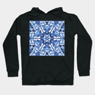 repeating creative pattern and design hexagonal kaleidoscopic style in shades of BLUE Hoodie